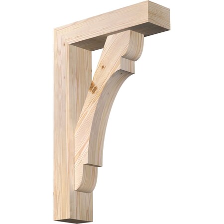 Ekena Millwork Olympic Block Smooth Bracket w/ Offset Brace, Douglas Fir, 5 1/2"W x 20"D x 32"H BKT0604X20X32OLY05SDF